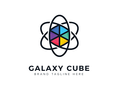 Galaxy Cube creative galaxy logo logos orbit proffessional