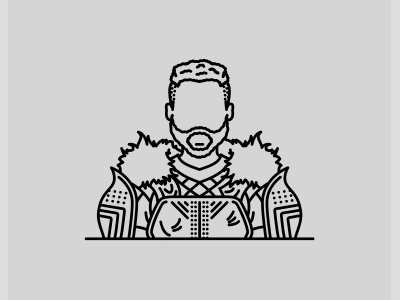 M'Baku black panther character illustration line mbaku