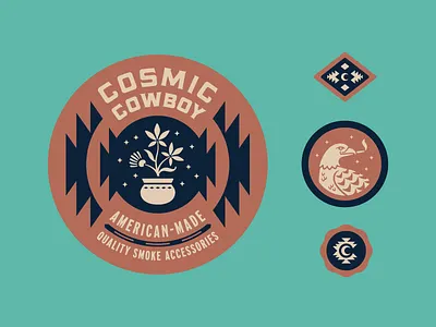 Cosmic Cowboy Badges bird cosmic cowboy eagle flower southwestern