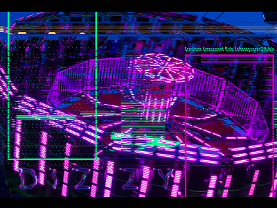 Gravitron Gitch carnival digital dizzy glitch gravitron neon night ride rollercoaster typography