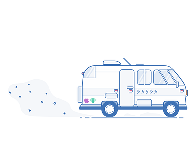 AC⚡RV airstream illustration mobile home rv