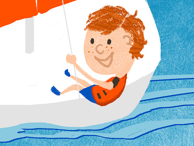 WIP Sail kid #2 boat boy child flat kid overprint sail sailboat texture water