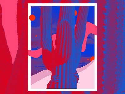 Hold Saguaro 35mm arizona art cactus desert illustration lsd psychedelic saguaro
