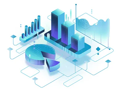 #1 Data chart charts clean data illustration isometric modern website