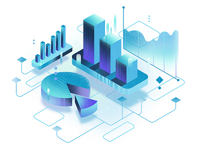 #1 Data chart charts clean data illustration isometric modern website