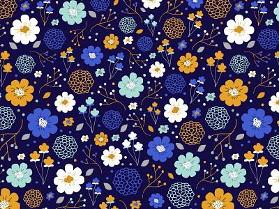 Winter Floral floral flowers nature pattern repeating pattern winter