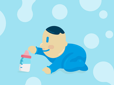 Water Character: Baby baby ballon bubble characters illustration kid little people vector water