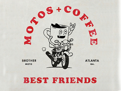 Motos & Coffee illustration motorcycle
