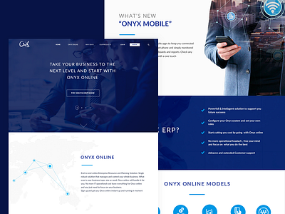 ONYX website design landing page ui web