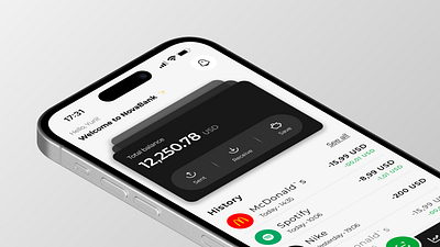 Mobile Banking App app banking card clean design figma fintech minimalism trend ui ux