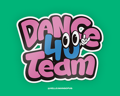 Dance 4U team logo bright dance graphic design illustration lettering logotype print team