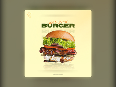 Burger🍔 - Food item Post Design branding graphic design