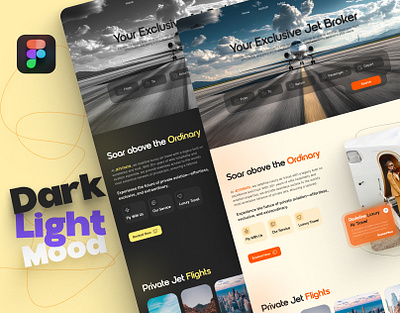 Landing Page UI Design | Private Jet Charter Booker air plane agency air plane web design app design dashboard design design hero section landing page landing page design privat jet booker travel booker ui ui design ux ux design uxui design web design