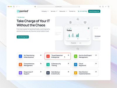 Parried.com landing page redesign cool design design it landing page landingpage ui ui design uiux ux