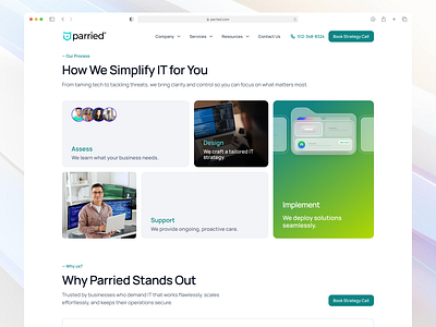 Parried.com landing page redesign it landing page landingpage ui ui design uiux ux