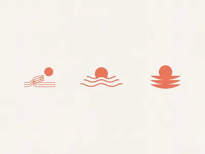 Vintage Sunset Brand Icon Exploration for Coast & Drift abstract beach gritty icons line lineart monolinear ocean print retro rough sea summer sun sunset surfing vacation vintage water wave