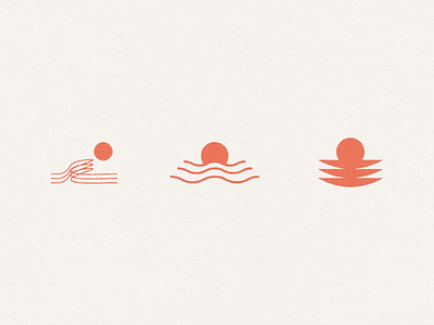 Vintage Sunset Brand Icon Exploration for Coast & Drift abstract beach gritty icons line lineart monolinear ocean print retro rough sea summer sun sunset surfing vacation vintage water wave