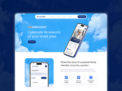 SaaS Landing Page app cloud hero hero section iphone landing page mobile mobile app phone saas sky website