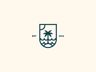 Palm Logo beach design icon logo palm palm logo sea shield