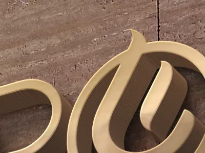 Marks 3d bevel brand gold logo mark mock wip