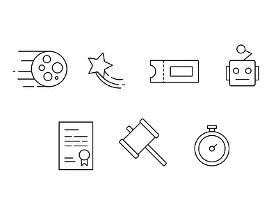 Meteor & Stuff icon iconography icons meteor robot star stuff things ticket