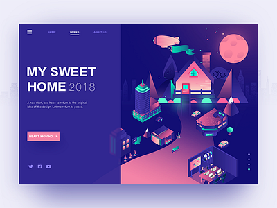 MY SWEET HOME colors digital hero illustration interface landing ui ux web