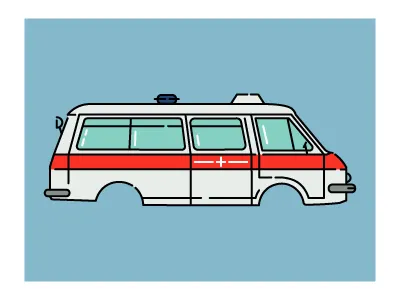 Аmbulance car. ambulance car color flat illustration line
