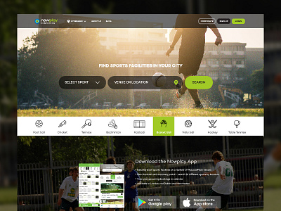 Nowplay web app appplayingsportsgrounds landing pageweb