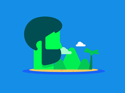 Island Man character flat graphic design illustration island man people