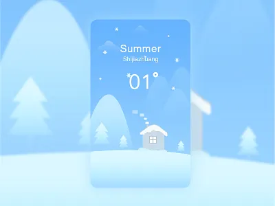 【渐变插画】天气系列——下雪场景 天气插画 渐变插画