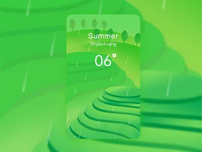 【渐变插画】天气系列——大雨场景 天气插画 渐变插画