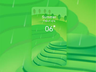 【渐变插画】天气系列——大雨场景 天气插画 渐变插画