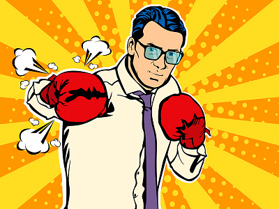 Pop art businessman boxer boxer businessman pop art