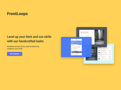 FrontLoops landing course frontend landing learning ui