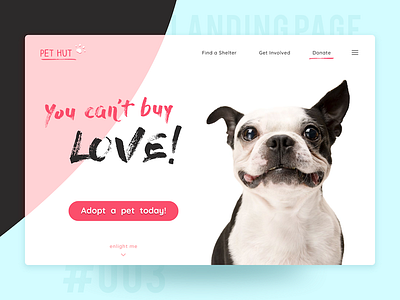 Landing Page 003 adopt adoption dailyui dogs donate landing page ngo non profit pet