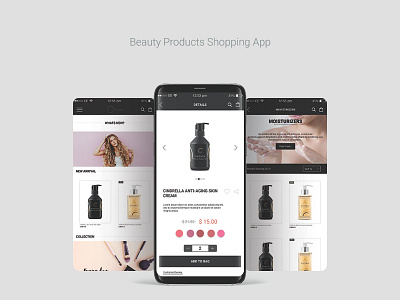 Beauty Products Shopping App beauty black clean color design ecommerce psd purple shopping ui ux yellow