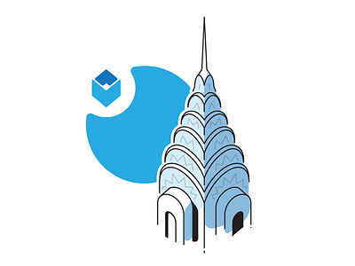 Chrysler Building architecture art deco building icon illustration isometric landmark location new nyc skyscraper york