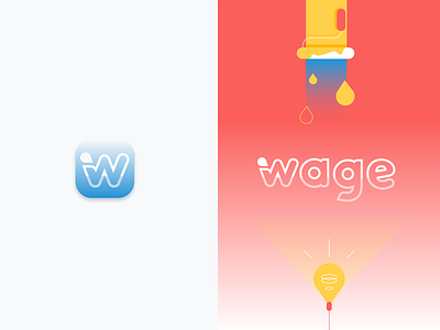 Logofolio | Wage branding colors flat iteo job logo shape vector wage