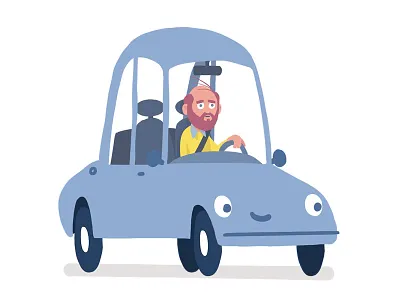 My dad out for a drive cars character design doodle driving illustration procreate