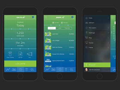 Concept swimming fitness app fitness app mobile app ui ux