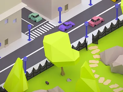 City Park 3d lowpoly park