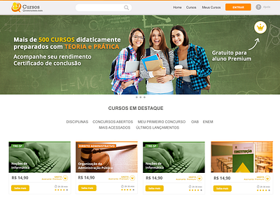 Cursos Qconcursos blackboard college course design education interface public qconcursos school