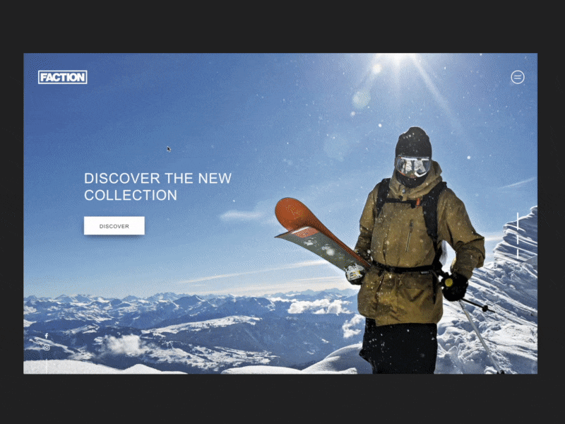 Faction animation creation design inspiration interaction invision invision studio light micro interaction sketch ski sport success ui ux web white
