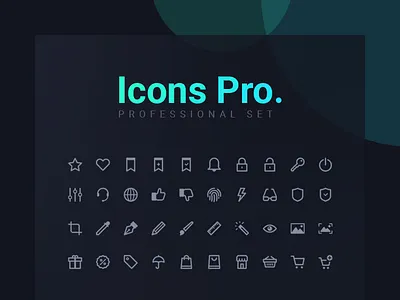 Icons Pro. apps e commerce icons interface line mobile print set vector web website