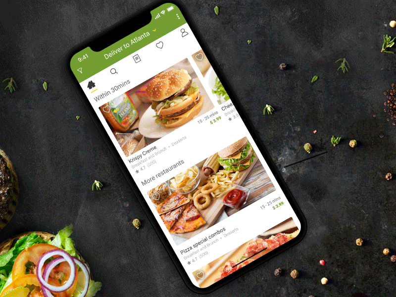 Laeats mobile app #2 animation creative food delivery iphone x laeats mobile app mockup prototype