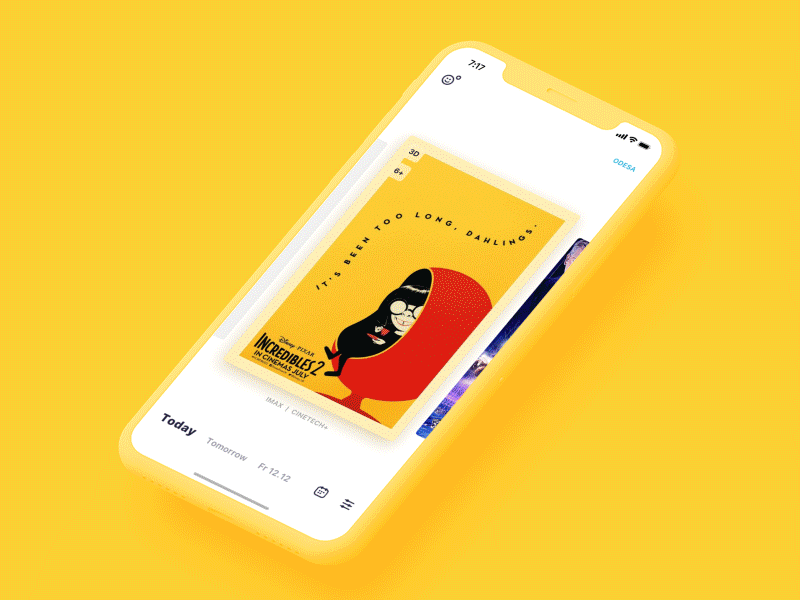 Planeta Kino App app cinema interface ios iphone x mobile design mobile ui motion movie ux