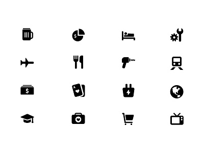 Category Icons cash categories category food health hotels icon icons retail school travel utilities