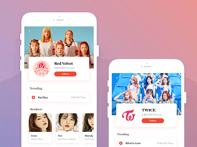 K-pop group profile ios kpop profile red twice velvet