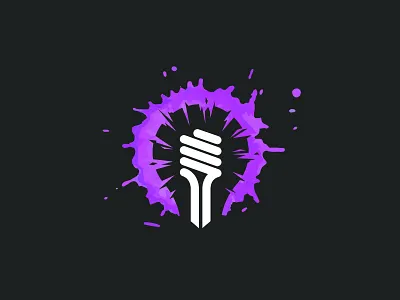 Darklight bulb dark light logo paint scredeck splash vector