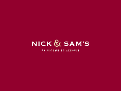 Nick & Sam's Steakhouse Logotype ampersand brand copperplate logotype server steakhouse